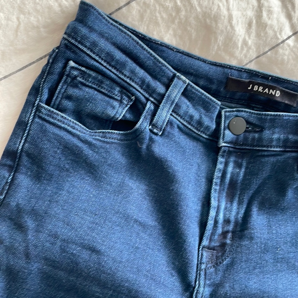 J Brand Maude Mid Rise Tapered Jeans.